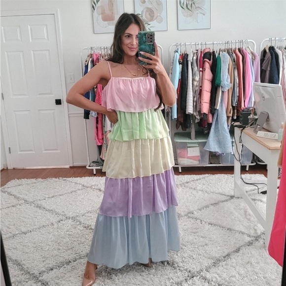 Olivia Rubin Tiered Multicolor Maxi Dress - Picture 6 of 12